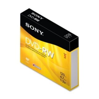 Sony DVD Rewritable Media   DVD RW   2x   4.70 GB   5 Pack Slim Jewel