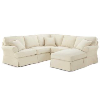 Friday Twill 3 pc. Slipcovered Chaise Sectional, Natural