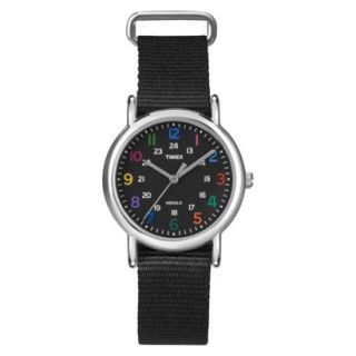 Womens Timex Weekender Mid Size Slip Thru 18mm Strap with Multicolor Numbers  