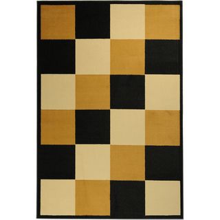 Paterson Collection Checkered Multi color Area Rug (5x7)