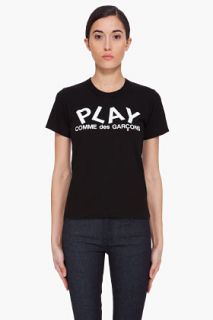 Comme Des Garons Play Black Logo Print T_shirt