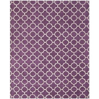 Handmade Moroccan Purple Indoor Wool Rug (8 X 10)