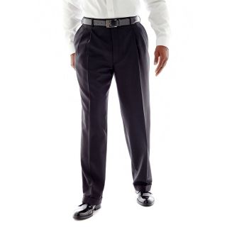 Stafford Travel Flat Front Trousers   Slim Fit, Black, Mens