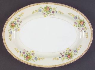 National China (Japan) Patricia 12 Oval Serving Platter, Fine China Dinnerware