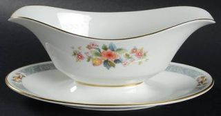 Oxford (Div of Lenox) Ming Blossom Gravy Boat with Attached Underplate, Fine Chi