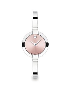Movado Stainless Steel Bangle Watch/Pink   Silver Pink