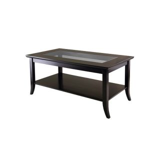 Winsome Genoa Rectangular Coffee Table with Glass Top Multicolor   92437