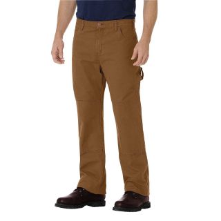 Dickies Relaxed Straight Fit Lightweight Duck Double Knee Carpenter Jean, Brown,
