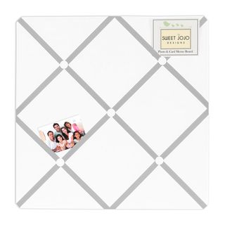 Sweet Jojo Designs Hotel White And Grey Fabric Memory Board (CottonDimensions 14 inches long x 14 inches wide )