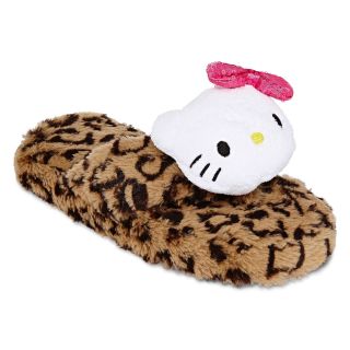 Hello Kitty Plush Slippers, Brown, Womens