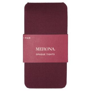 Merona Womens Opaque Rib Tight   Dark Red S/M