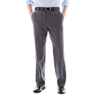 Stafford Travel Flat Front Trousers, Gray, Mens