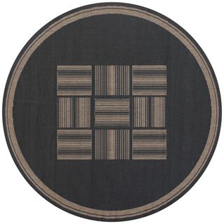 Recife Bistro Black/ Cocoa Rug (86 Round) (BlackSecondary colors CocoaPattern BorderTip We recommend the use of a non skid pad to keep the rug in place on smooth surfaces.All rug sizes are approximate. Due to the difference of monitor colors, some rug 