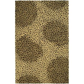 Handmade Soho Leopard Beige New Zealand Wool Rug (36 X 56)