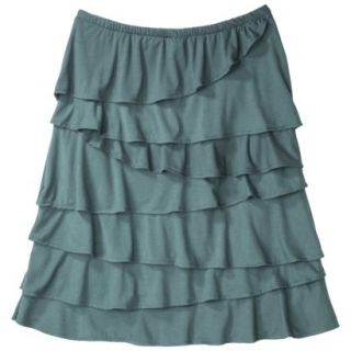 Merona Womens Knit Ruffle Skirt   Wharf Teal   S
