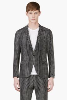 Tiger Of Sweden Black And White Wool Check Blazer