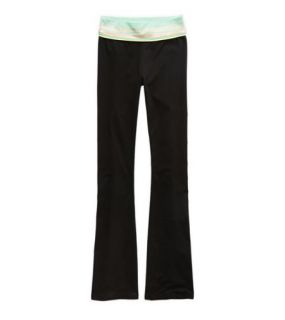 Cupcake Green Aerie Shine Stripe Flare Yoga Pant, Womens XS Regular