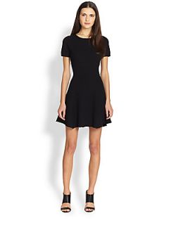 Theory Alancy Fit and Flare Dress   Black