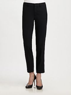 Vince Cropped Wool Trousers   Black