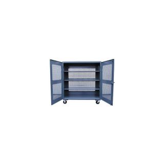 Strong Hold Mobile Ventilated Cabinet   24Wx48Dx67H   Blue   Blue