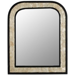 Safavieh Gregory Dark Brown Mirror (Dark brownMaterials Brich wood, artificial shell, glassMirror materials Glass with silver backingDimensions 34.25 inches high x 28 inches wide )