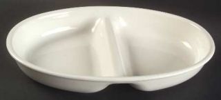 Pfaltzgraff Simply White Shapes 12 Oval Divided Vegetable Bowl, Fine China Dinn