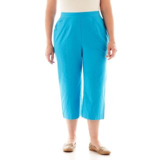 Alfred Dunner Isle of Capri Solid Capris   Plus, Turquoise, Womens