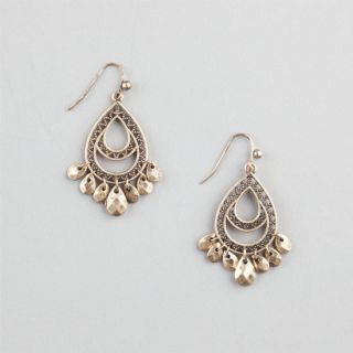 Teardrop Filigree Dangle Earrings Gold One Size For Women 228845621