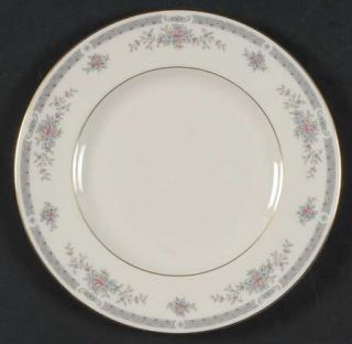 Royal Doulton Rebecca Salad Plate, Fine China Dinnerware   Albion,Gray,Pink Band
