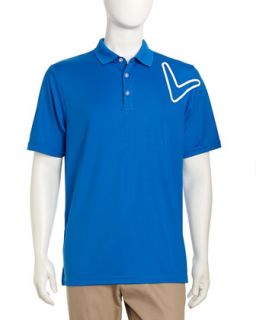 Short Sleeve Logo Golf Polo, Magnetic Blue