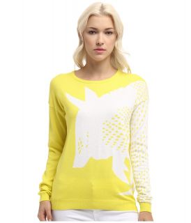 tibi Armadillo Sweater Open Neck Pullover Womens Sweater (Yellow)