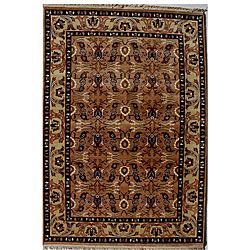 Hand knotted Cream/ Gold Wool Rug (8 X 10) (ivoryPattern OrientalMeasures 1 inch thickTip We recommend the use of a non skid pad to keep the rug in place on smooth surfaces.All rug sizes are approximate. Due to the difference of monitor colors, some rug