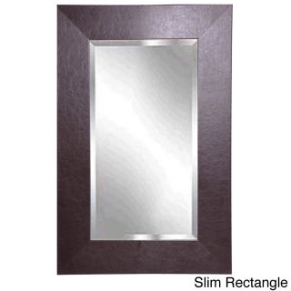 Rayne Wide Brown Leather Wall Mirror