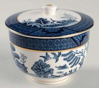 Nikko Blue Willow Handleless Tea Cup & Lid, Fine China Dinnerware   Double Phoen