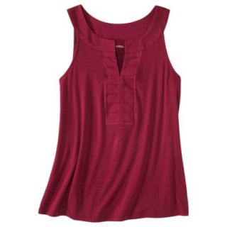 Merona Womens Knit/Woven Pleated Top   Established Red   M