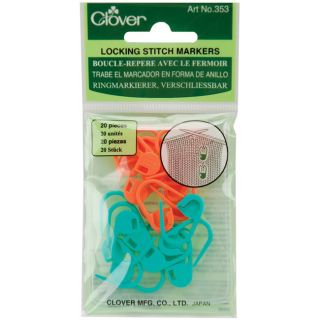 Clover Locking stitch Solid Plastic Knitting Marker (pack Of 20)