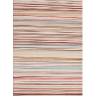Handmade Flat Weave Stripe Pattern Multicolored Accent Rug (2 X 3)