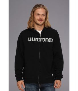 Burton Logo Horizontal Full Zip Hoodie Mens Sweatshirt (Black)