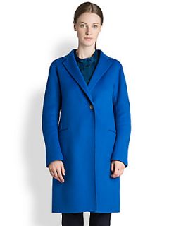 Jil Sander River One Button Cashmere Coat   Bright Blue