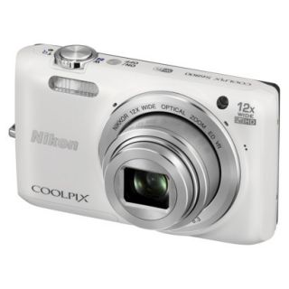 Nikon S6800 16MP Digital Camera with 12 X Optical Zoom   White