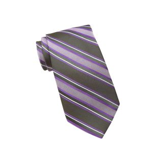 Stafford Truckin Stripe Tie, Purple, Mens