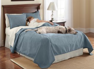 Reversible Dog proof Coverlet And Matching Shams / Only Twin Coverlet, Blue