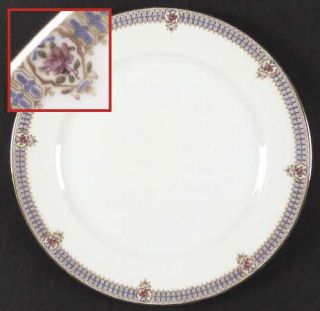 Charles Ahrenfeldt Ahr27 Dinner Plate, Fine China Dinnerware   Blue/Gold Band W/