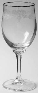 JOHANN HAVILAND Sweetheart Rose Wine Glass   Floral Decal/Etch Design, Platinum