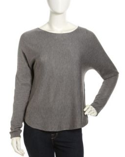 Knit Dolman Sleeve Crewneck Sweater, Mist Gray