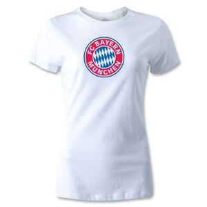 hidden Bayern Munich Logo Womens T Shirt (White)