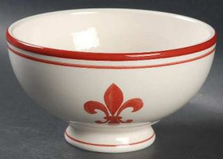 Williams Sonoma Fleur De Lys Collection Red Soup/Cereal Bowl, Fine China Dinnerw