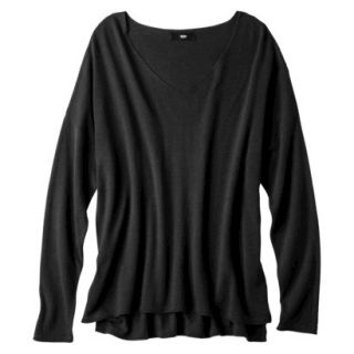 Mossimo Womens Plus Size V Neck Pullover Sweater   Black 4