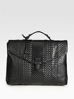 Bottega Veneta Leather Briefcase   Black