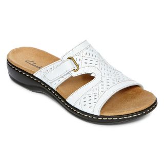 Clarks Leisa Sugar Slide Sandals, White, Womens